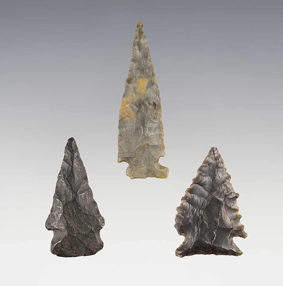 Set of 3 quality Kentucky points. The largest is 1 13/16".