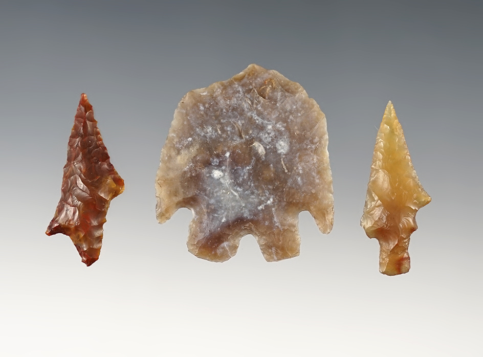 Set of 3 points from Texas and Oregon. The largest is 1 3/4".