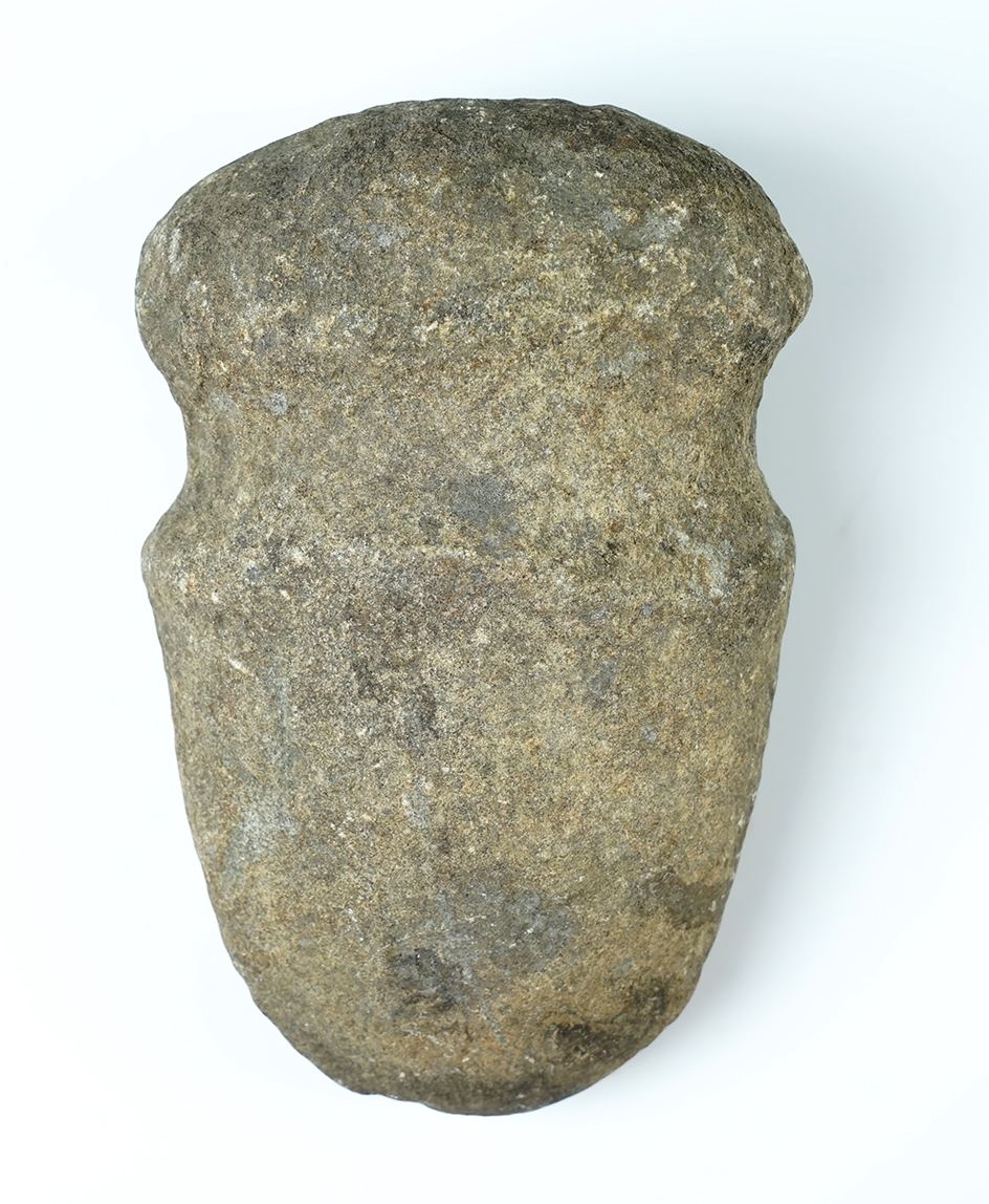 7 1/4" long Full Groove Axe found in Ohio. Made from heavily patinated Hardstone.