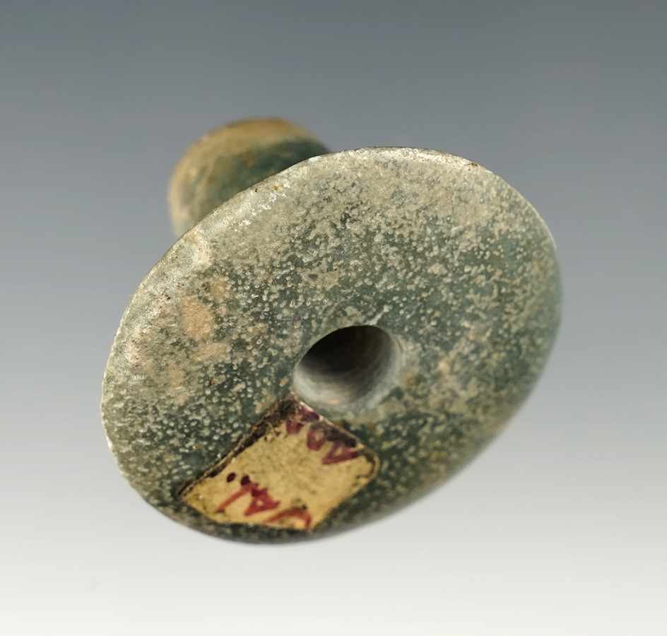 1 9/16" PreColumbian Ear Flare in good condition with nice polish. Center is partially drilled. 