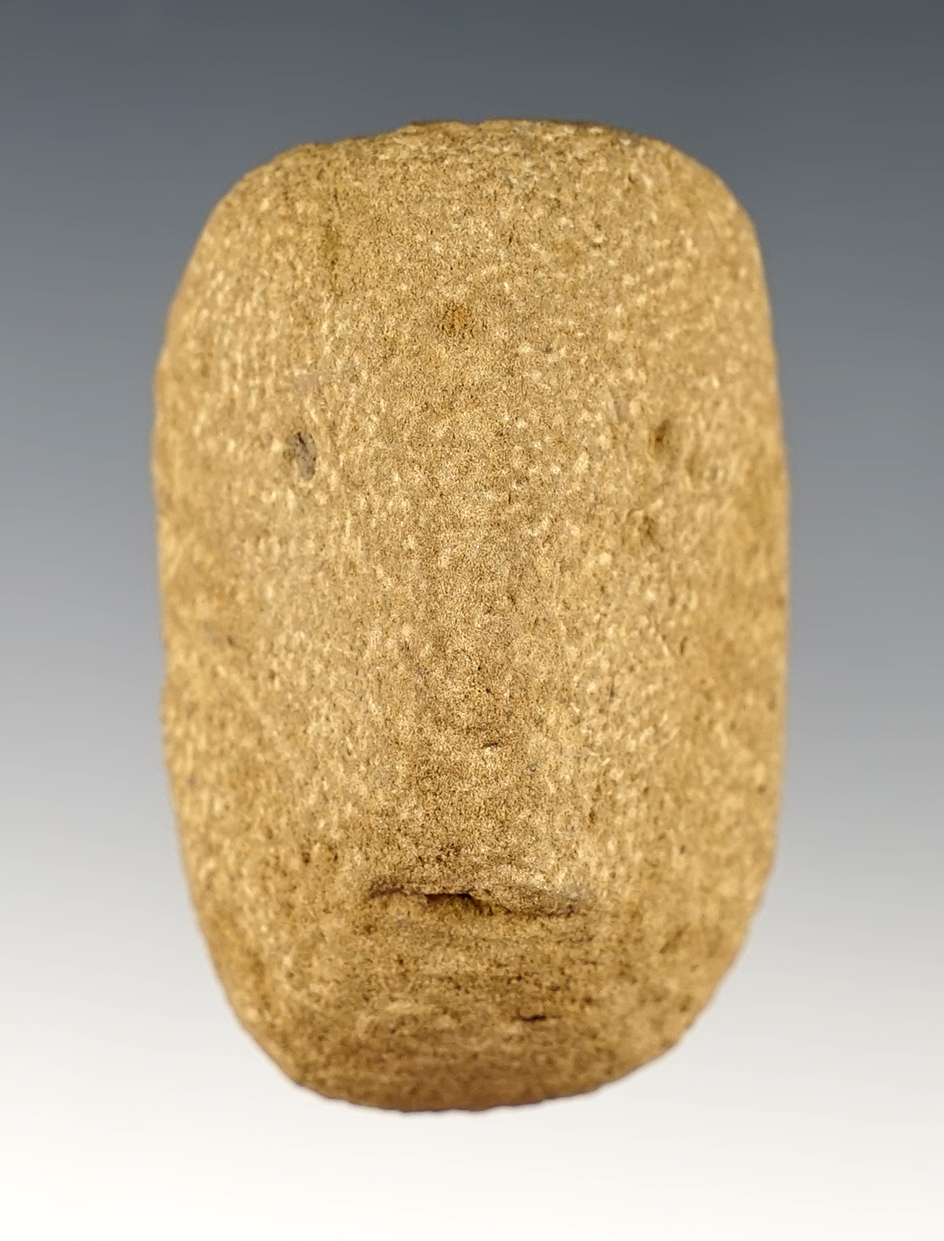 Rare 2 1/8" Face Effigy Pipe found at the Fox Field Site in Mason Co., Kentucky. 