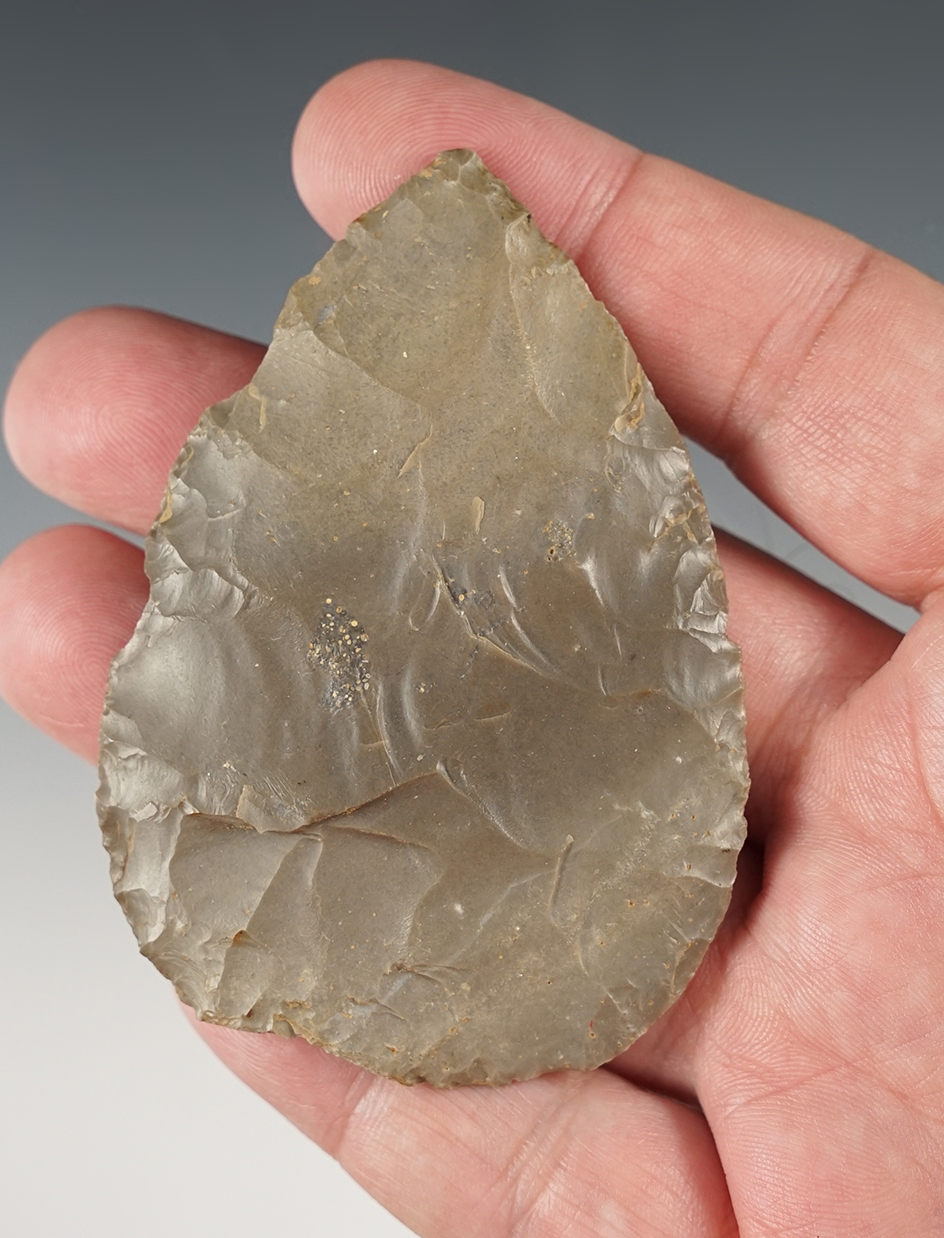 3 1/16" North Blade made from Hornstone. Found in Southern Indiana.