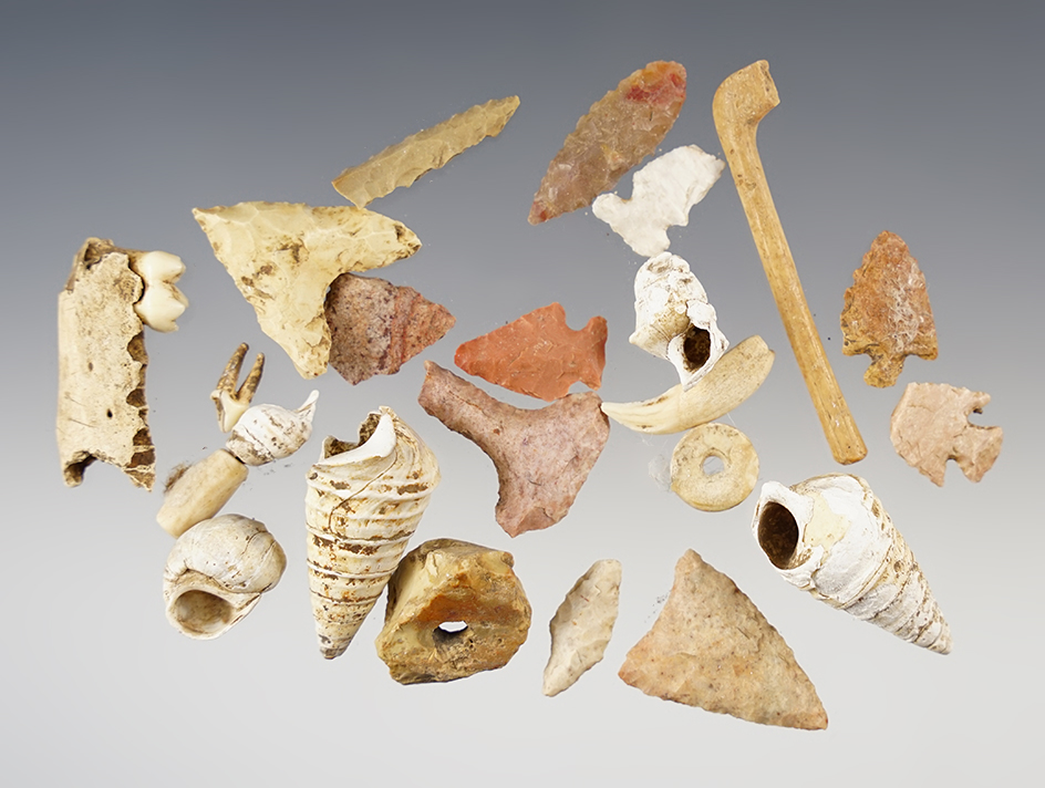 Set of assorted site material all found at a site in Cross Co., Arkansas.