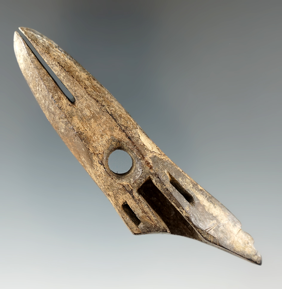 Very well made and heavily patinated 4" ivory Inuit harpoon toggle found in Alaska.