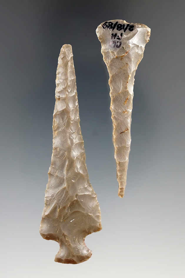 Nice pair of Drills found in Crawford Co., Indiana by Don Simmons, largest is 3".