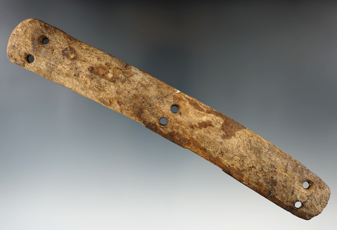 8 5/8" very old Inuit bone "armor" found in Alaska.