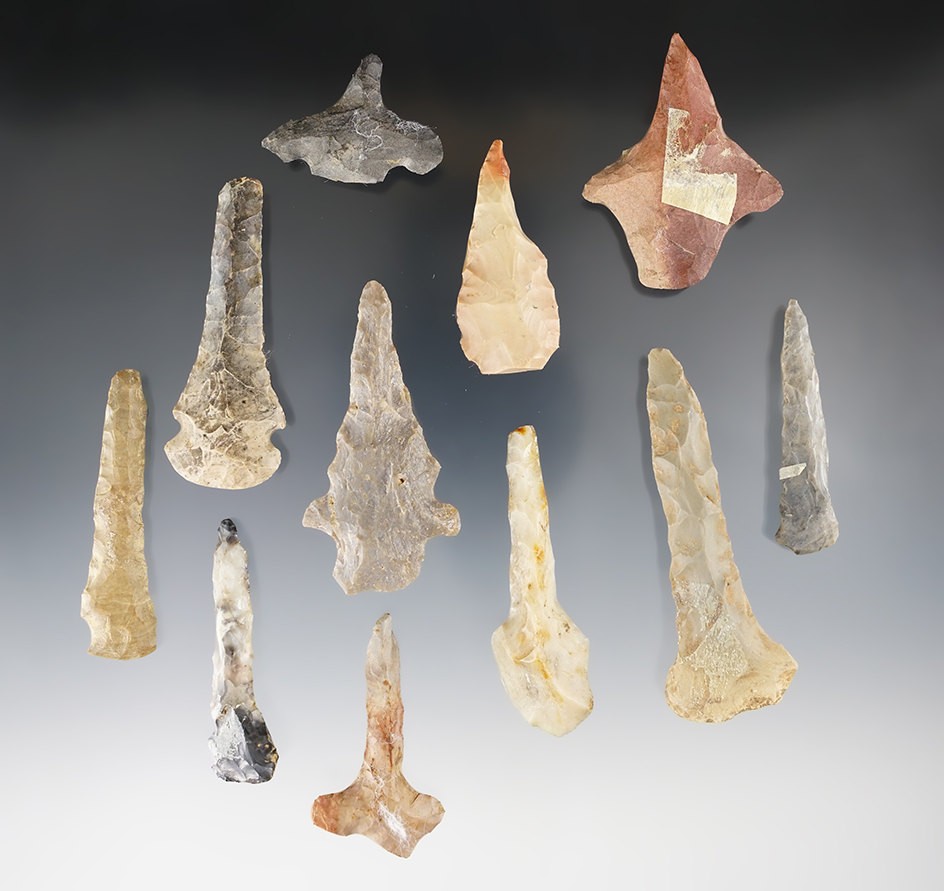 Set of 12 various Drills found in Kentucky and Ohio. The largest is 3".