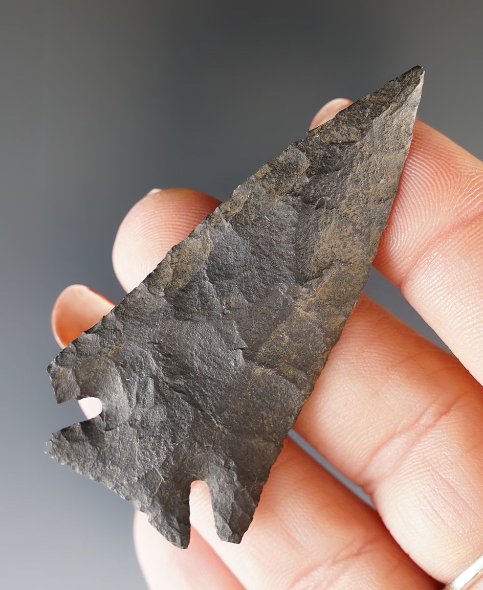 2 3/8" thin and well flaked Cornernotch Point found in New Mexico.