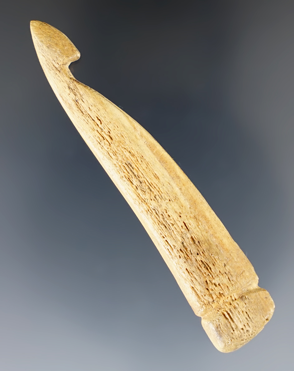 Unique 2 7/8" Bone Net Weaving tool found in Kentucky.