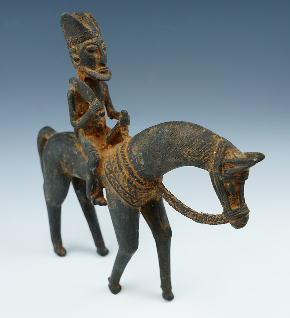 Large and heavy 9" x 9 1/2" Asian bronze vintage statue.