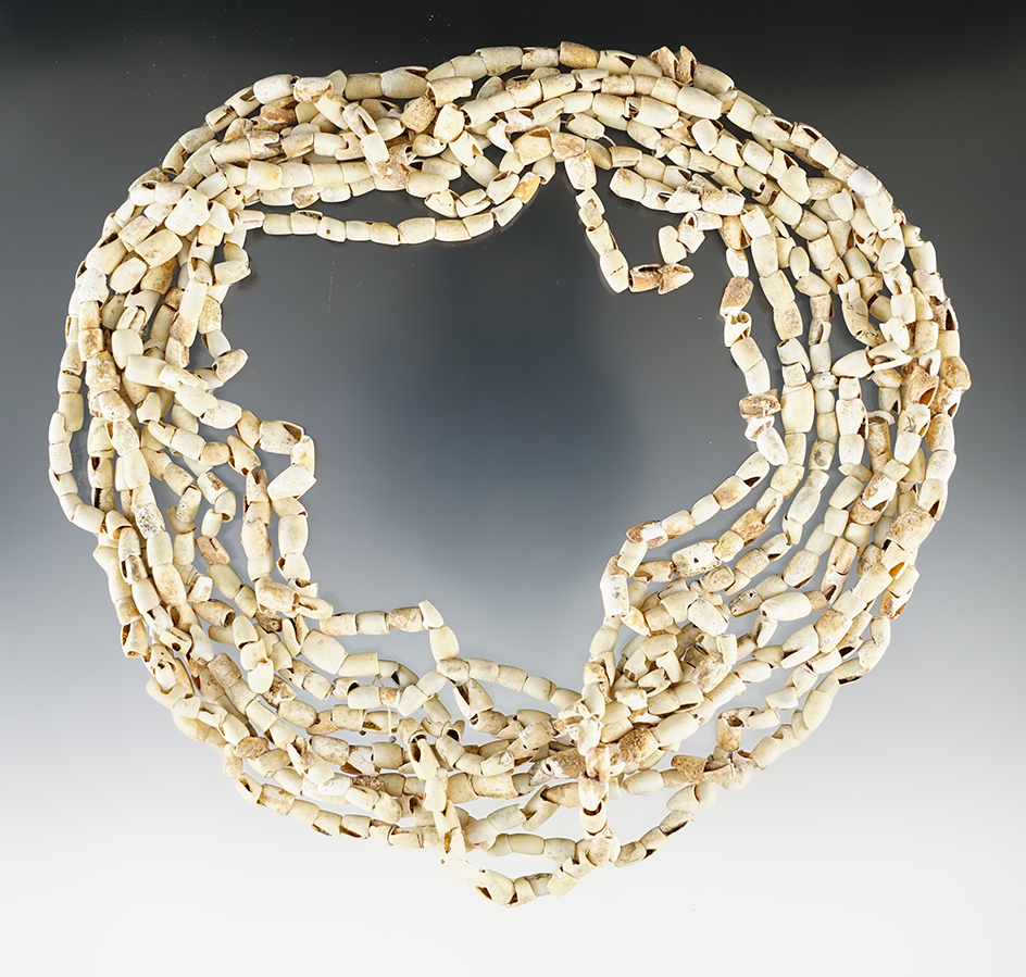 136" Strand of patinated Shell Beads found in New Mexico.