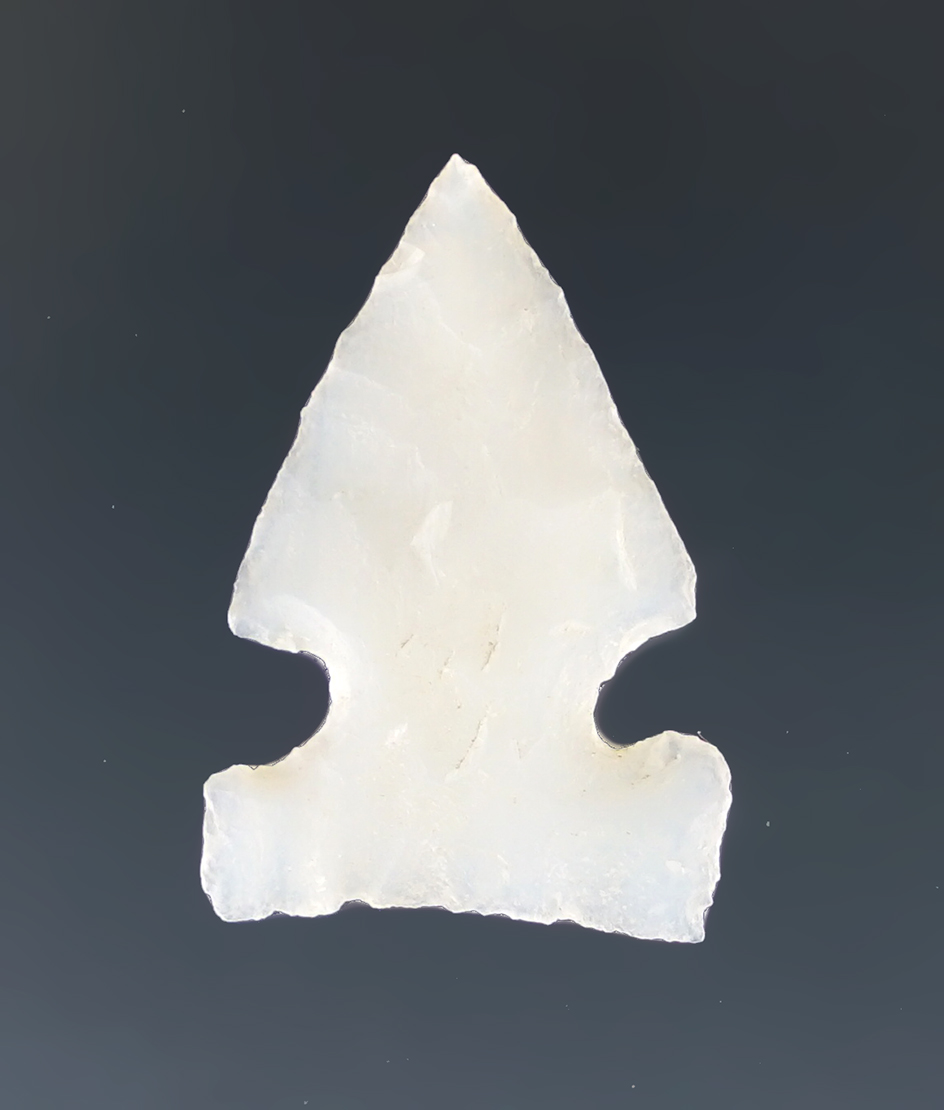 1" Agate Sidenotch arrowhead found in New Mexico.