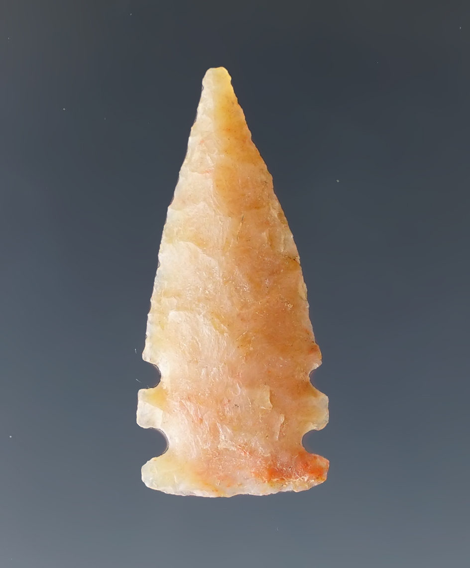 1 3/16" Double Notched Arrow Point that is nicely made from attractive material found in Arizona.