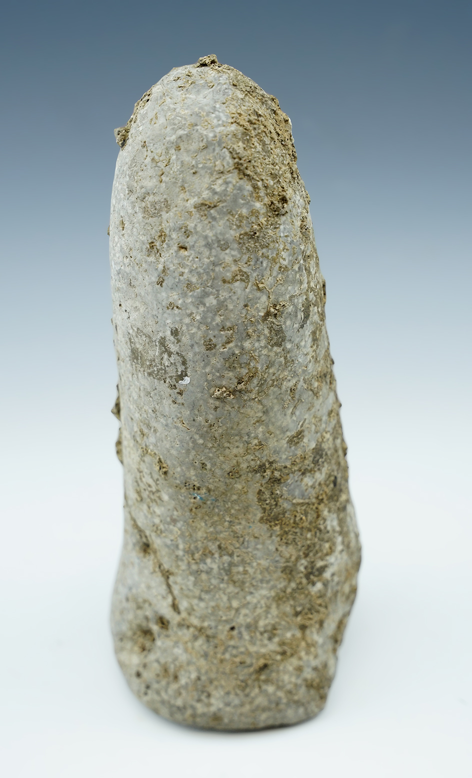 7 3/4" Pestle that saw a lot of use in ancient times. Found at the Knuckles site in Tennessee.