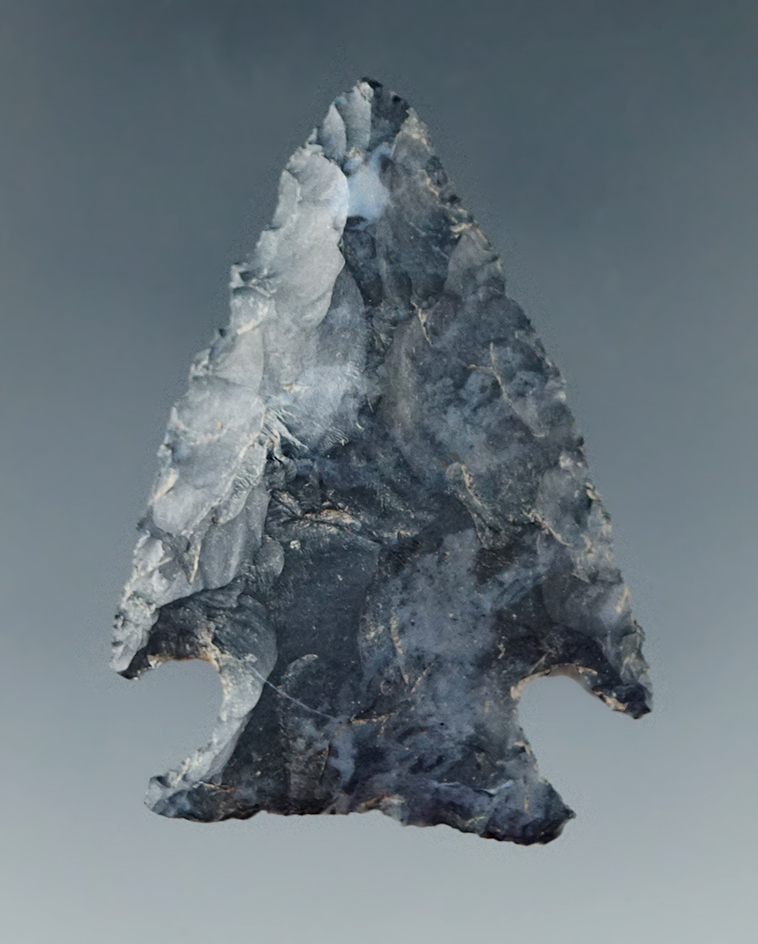 1 1/2" nicely styled cornernotch found by George Miller in Churchill Co., Nevada.