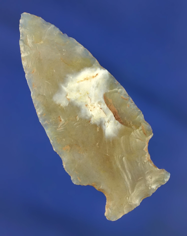 1 15/16" beautifully translucent chalcedony arrowhead - Hay Hollow, Arizona by Syl Egan.