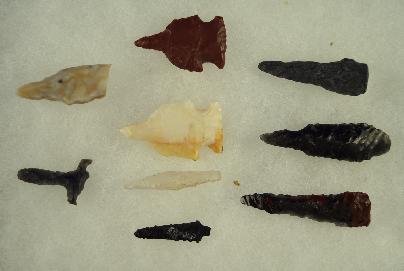 Set of nine assorted Drills, largest is 2 1/8" found near Klamath Lake, Oregon.