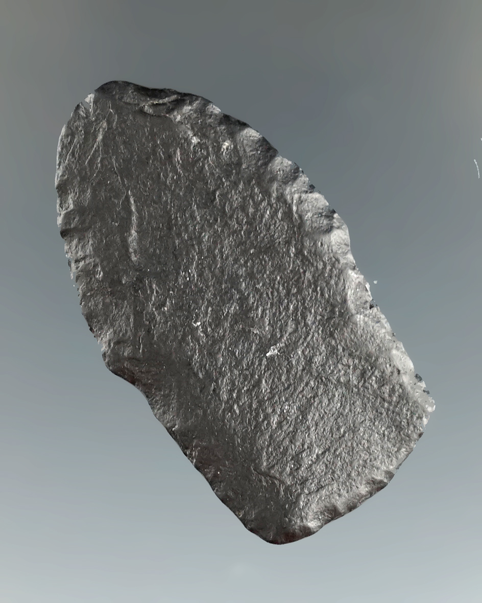 1 1/2" Western Stemmed Shouldered Lanceolate Point made from Basalt. Alaska. Stermer COA.