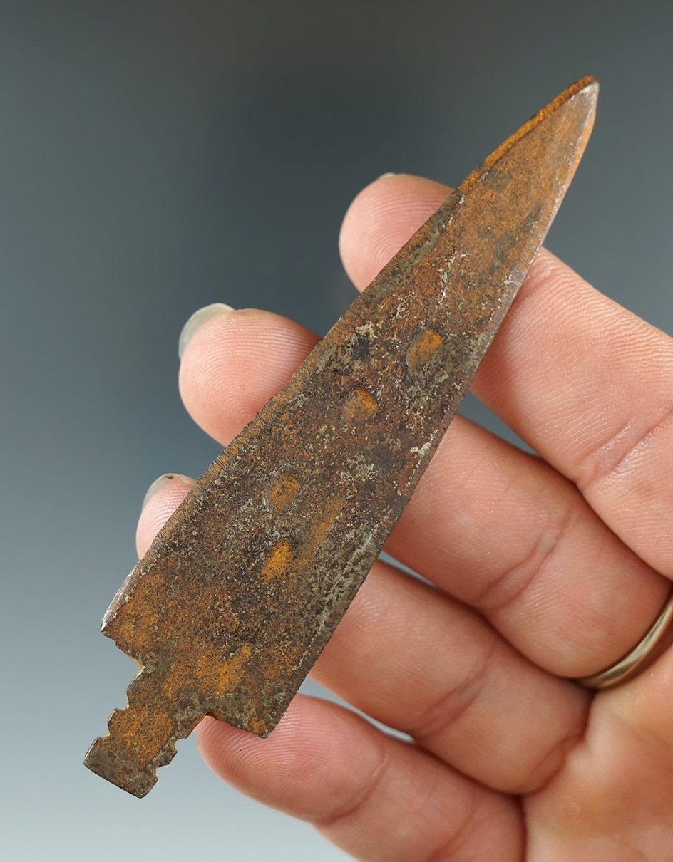 3 1/2" Iron Trade Point found in Montana. Comes with a Bennett COA.