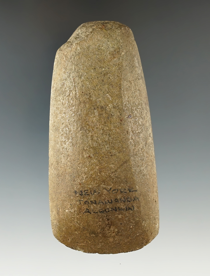 Well styled in heavily patinated 4 1/16" Hardstone Celt found in New York