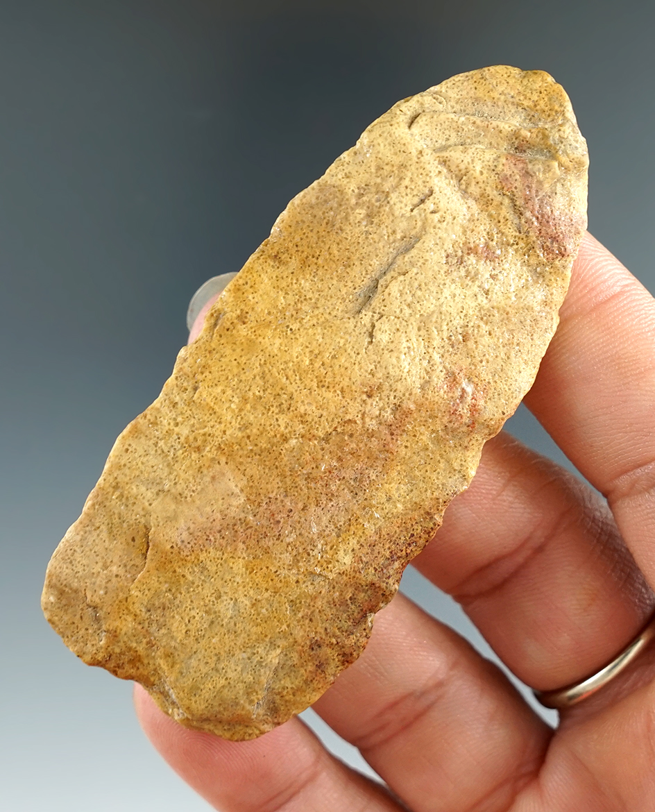 3" Clovis Preform found by Bob Roth in Morgan Co., Colorado. Comes with a Rogers COA.