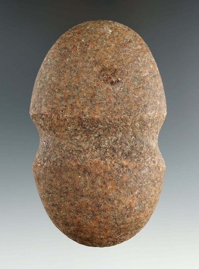 4" Full Grooved Stone Historic Era Club Head, Plains Region.