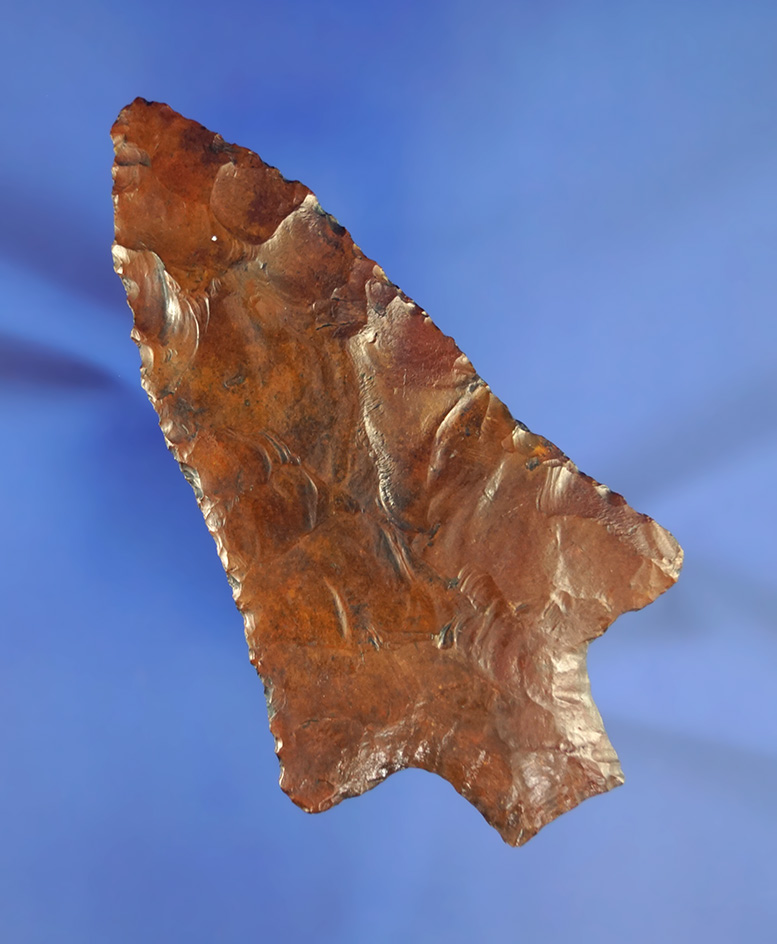 Large and nice 4 7/16" heavily river patinated (yet still semi-translucent) Newnan Knife - Florida.