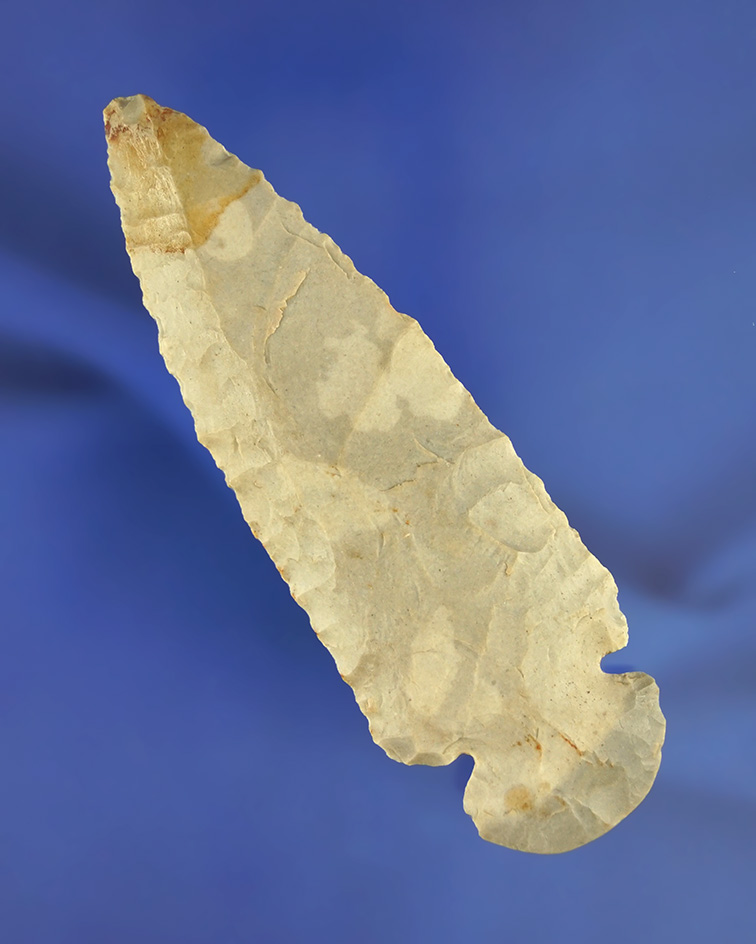 3 7/8" nicely beveled Dovetail made from multicolored Hornstone found in Indiana.