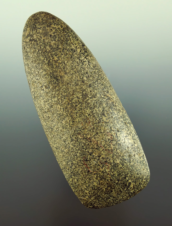 Excellent polish on this 4 9/16" Hardstone Celt found in Sturgis Michigan. Ex. Raymond Vietzen