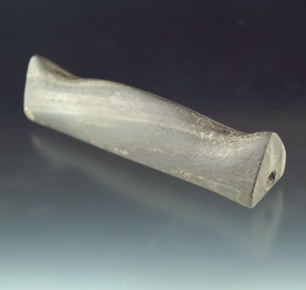 4  1/16" banded slate Bar Amulet found in Williams Co.,  Ohio.