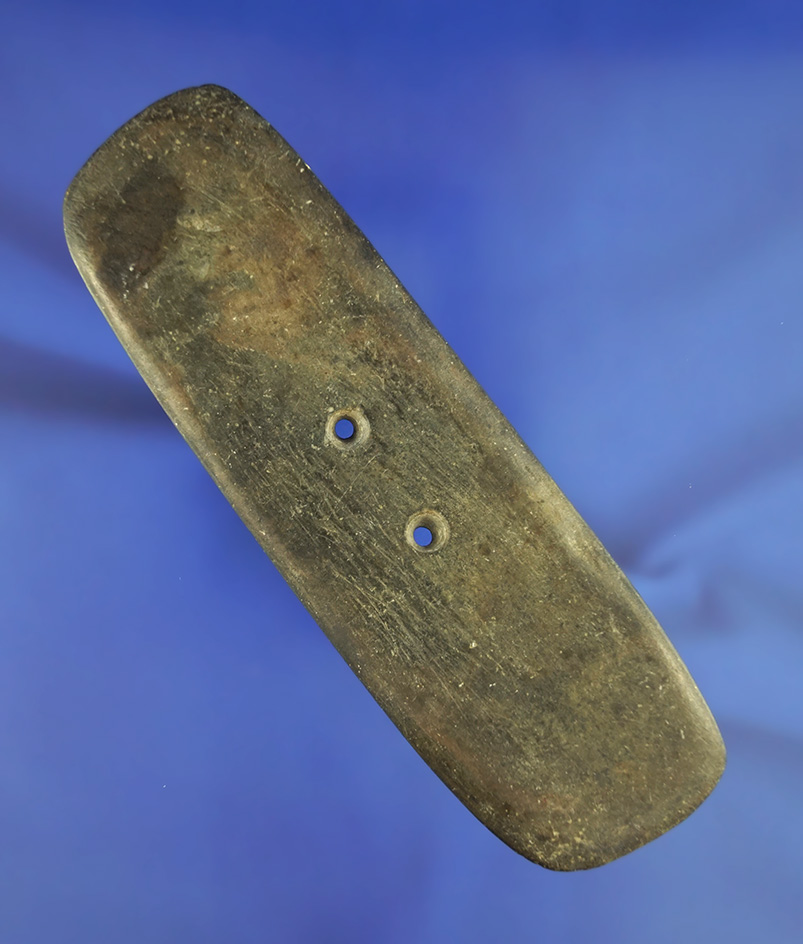 5 1/2" Rectangular Gorget found near Homerville, Medina Co.,  Ohio. Ex. Doug Hooks collection.