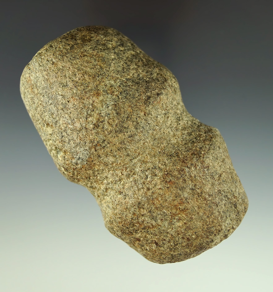 Rare style! 3/4 mid-grooved double bit Hammerstone - Delaware Co.,  Ohio.