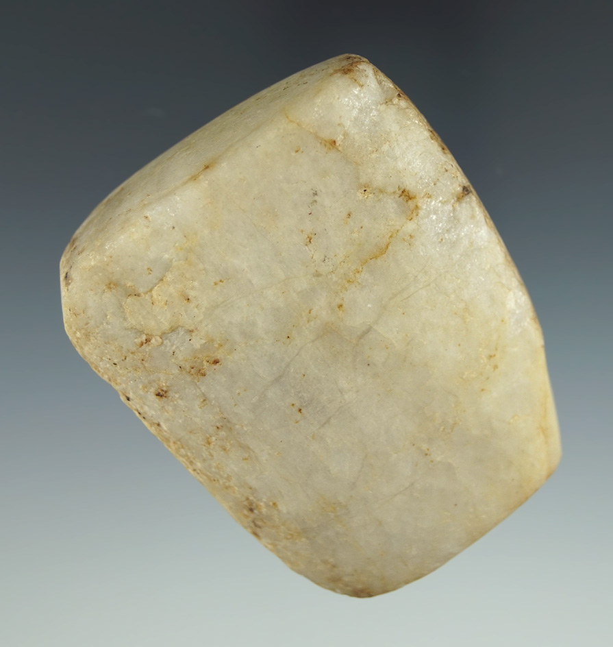 2 1/2" White Quartz UnDrilled Bannerstone - Pickaway Co., Ohio. Ex. Earnie Good Collection.