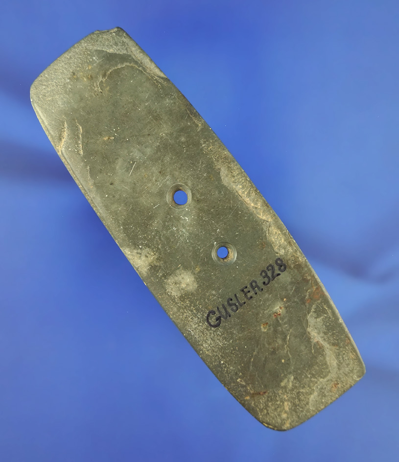 4 1/8" very thin Rectangular Gorget - Brown Co.,  Ohio. Ex. Chalmer Lynch, Gusler, Doug Hooks.