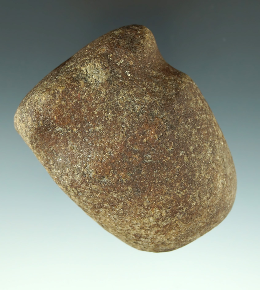 2 3/4" Quartz 3/4 grooved well patinated Hammerstone found in Lucas Co.,  Ohio.