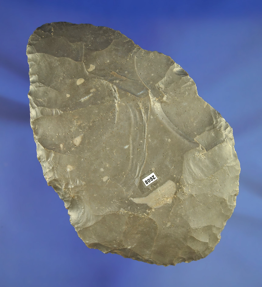 6 1/4" large Cache Blade found at the Crib Mound in Spencer Co.,  Indiana made from hornstone.