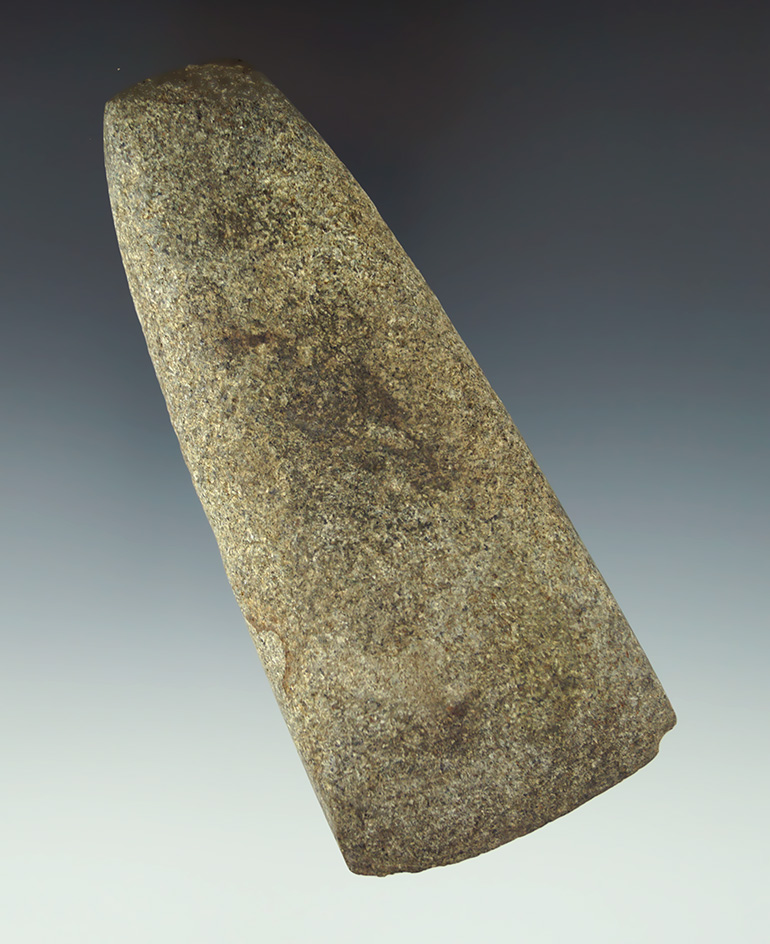 4 3/4" nicely styled Hardstone Celt found in Michigan.  Ex. Phil Wagle collection.