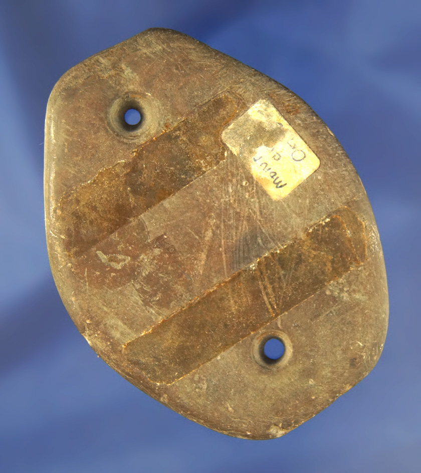 3 1/2" slate Gorget found in Montgomery Co., Ohio.