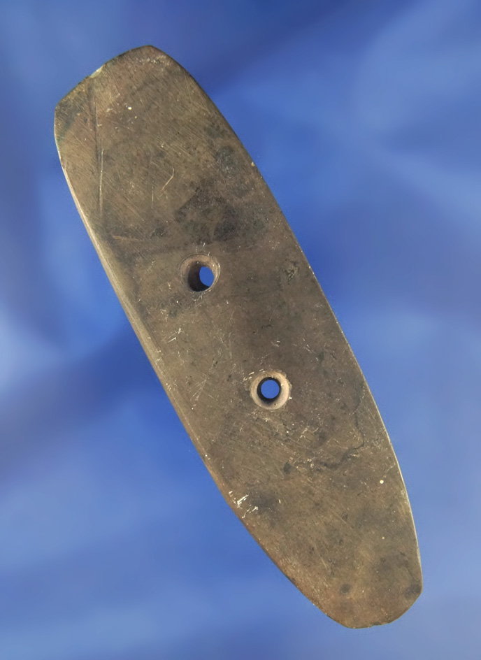 4 7/16" nicely patinated slate Gorget found in Ohio.