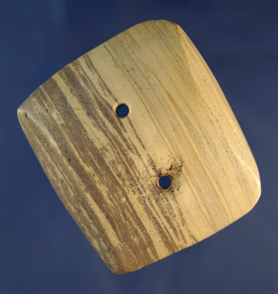 2 7/16" nicely styled Semi Keeled Gorget in excellent condition  Crawford Co., Ohio. Ex. Sam Speck