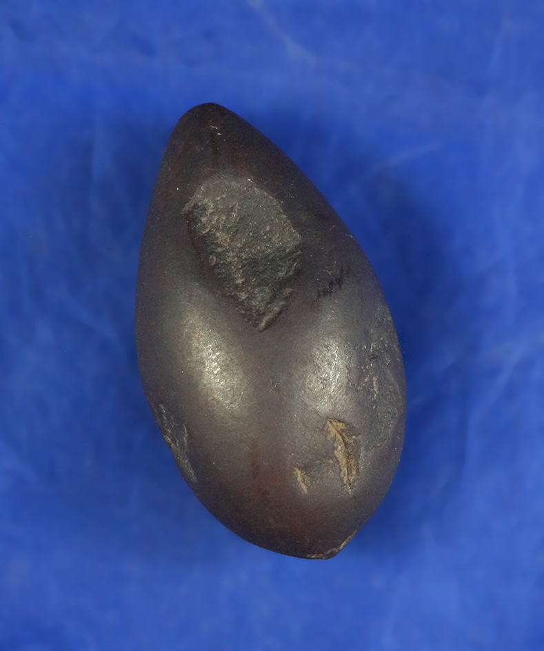 2 3/8" ungrooved Hematite Plummet found in Kentucky.