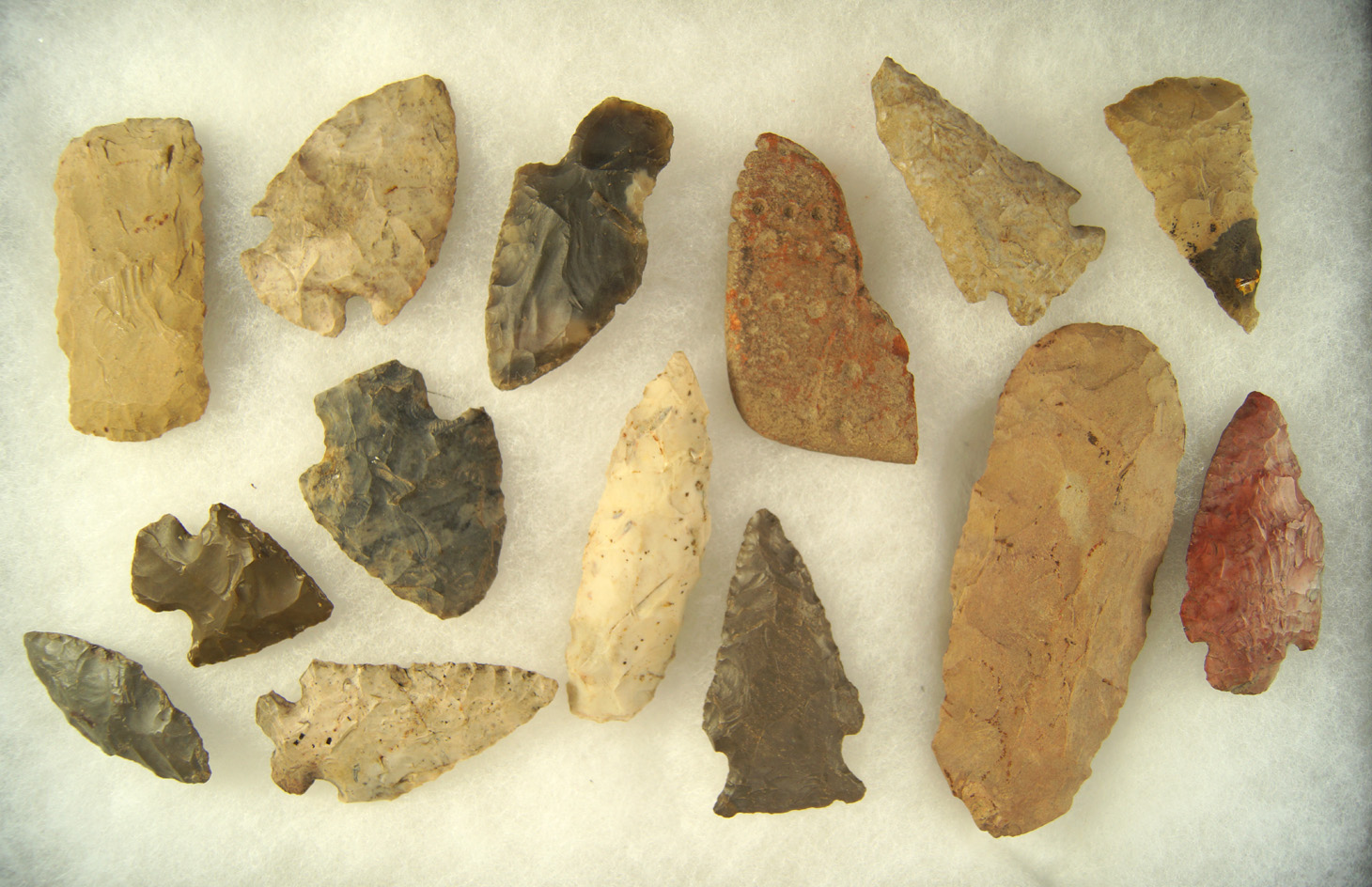 Set of 14 assorted Midwestern Artifacts, largest is 4 3/16". Ex. Cowan Hood.