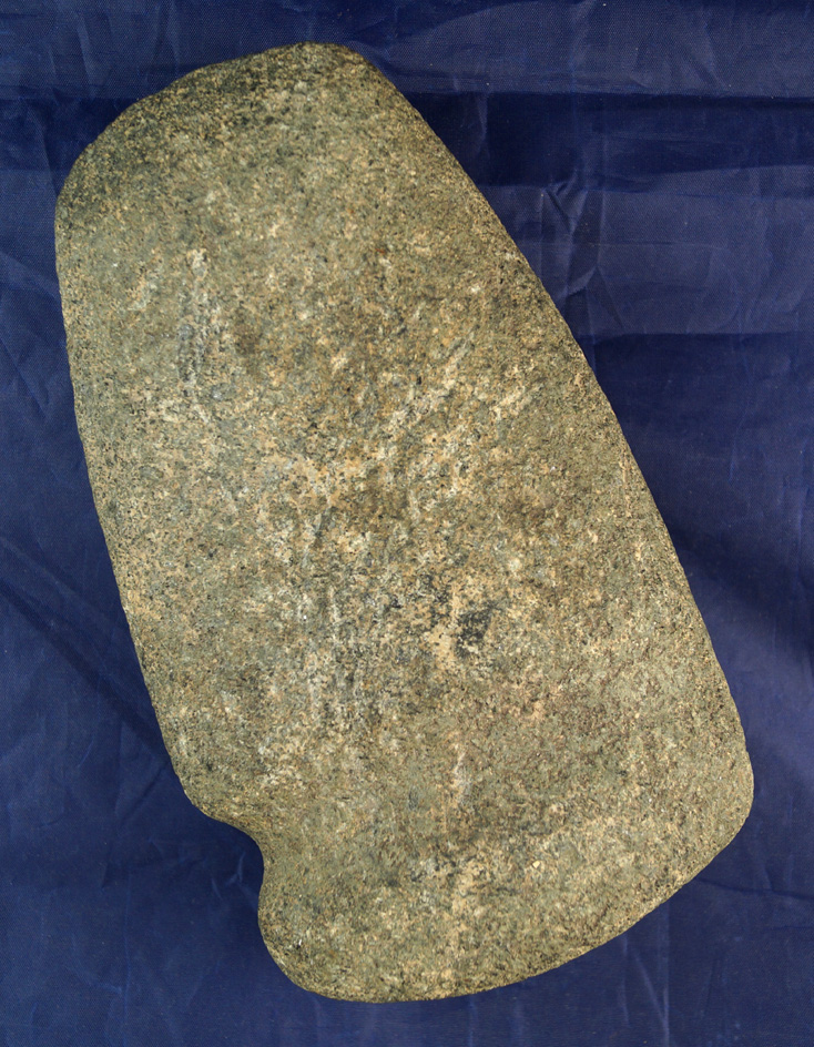 Very large 8 1/4" long 3/4 grooved camp Axe found in Miami Co., Ohio. Ex. Ron Elleman collection.