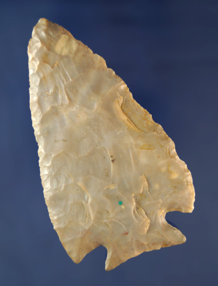 Large 3 7/8" Decatur with restoration to one ear and both basal corners found in Kentucky.