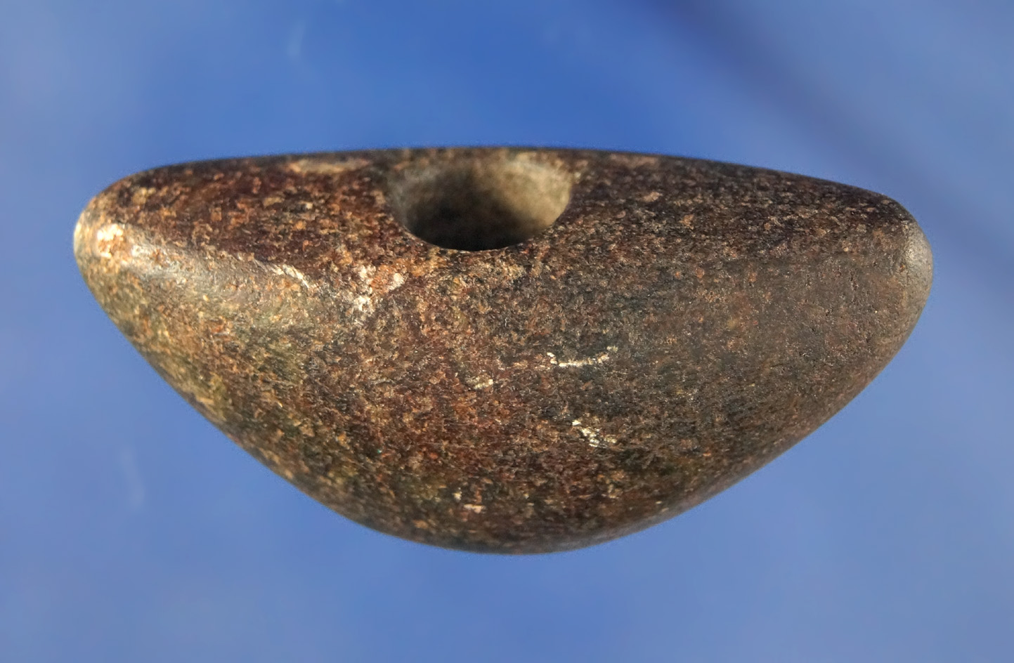 2 7/16" miniature Pick Bannerstone found in Gallatin Co., Illinois. Ex. Dave Eiler, Mary Alice Brown