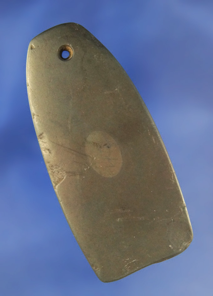 Well styled and highly polished 2 3/4" slate Pendant found in Ohio.