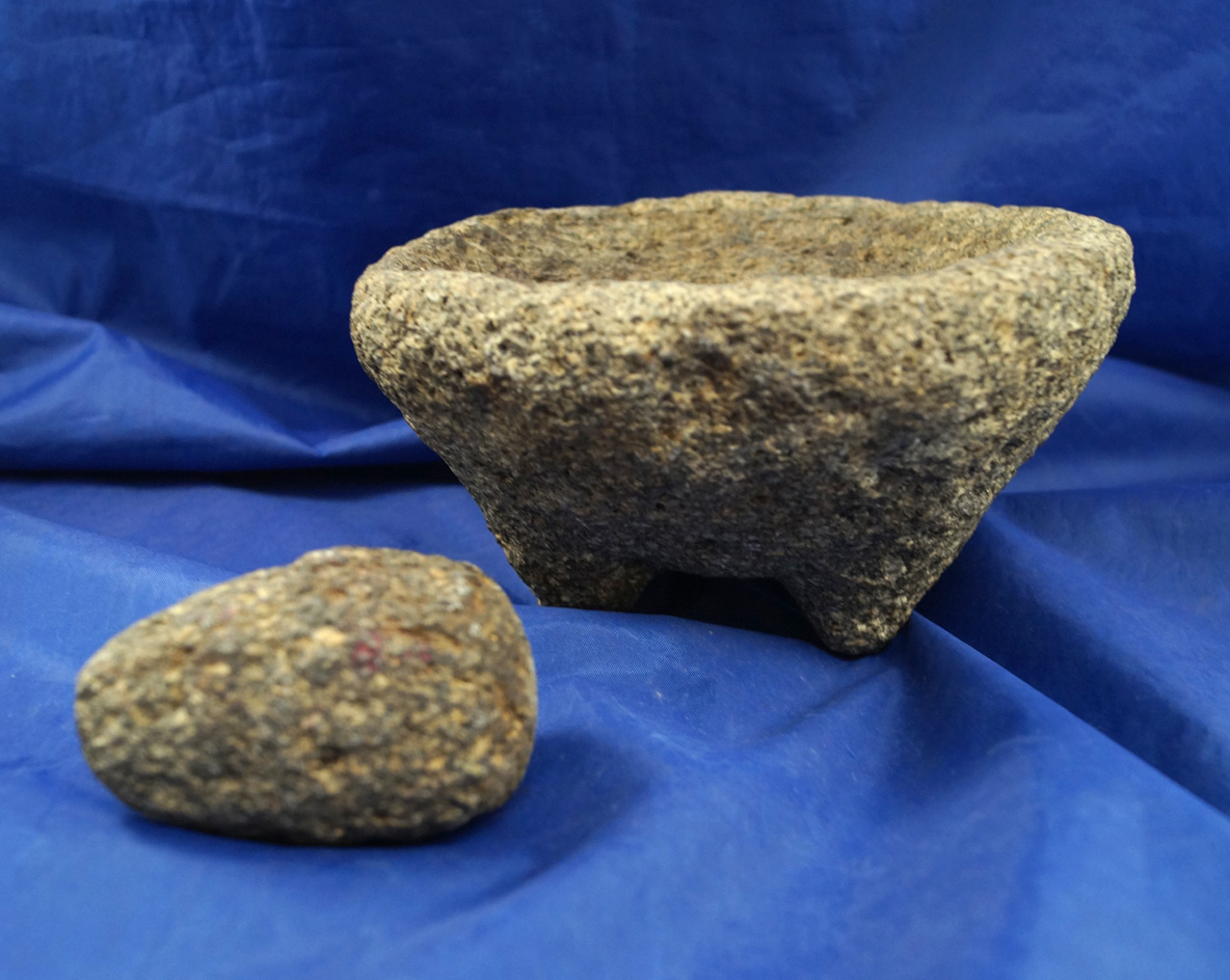 6" diameter tri-leg mortar and pestle set from Arizona.