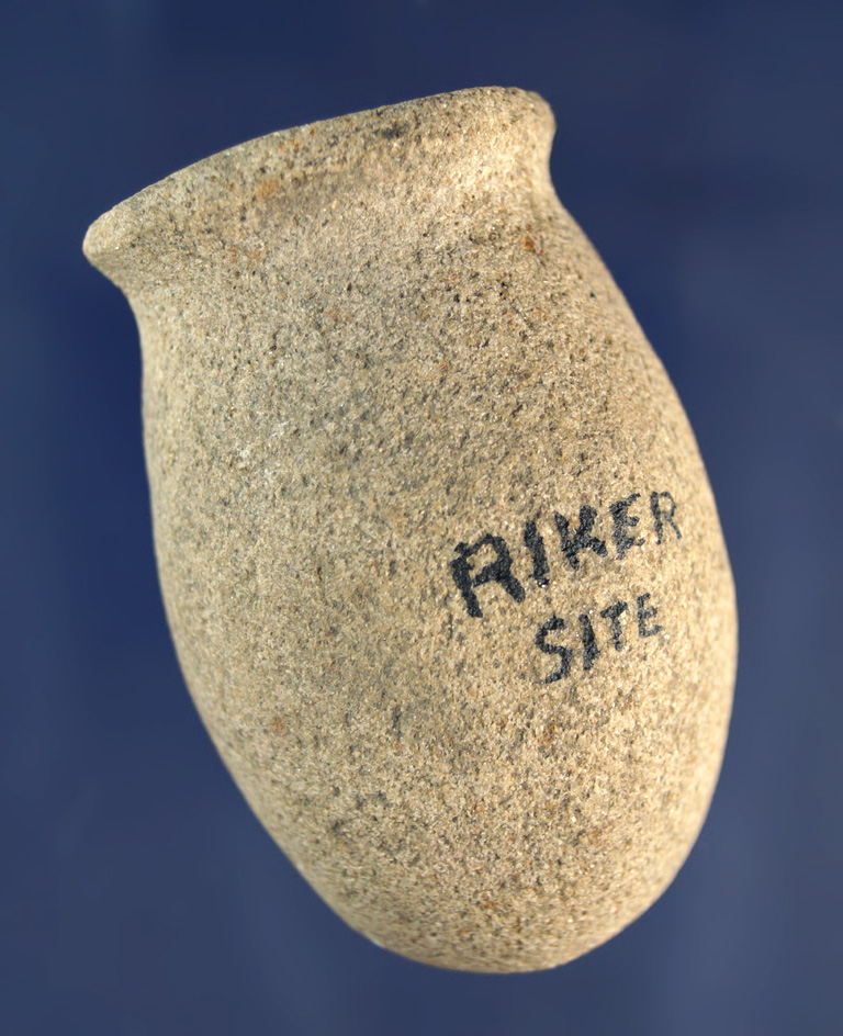 2 5/16" sandstone Vase Pipe found in Tuscarawas Co., Ohio at the Riker site. Comes with a Bennett CO