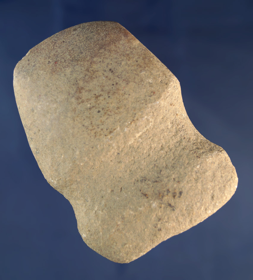 3 3/8" full grooved Axe with nice use polished to bit area found in Kentucky.