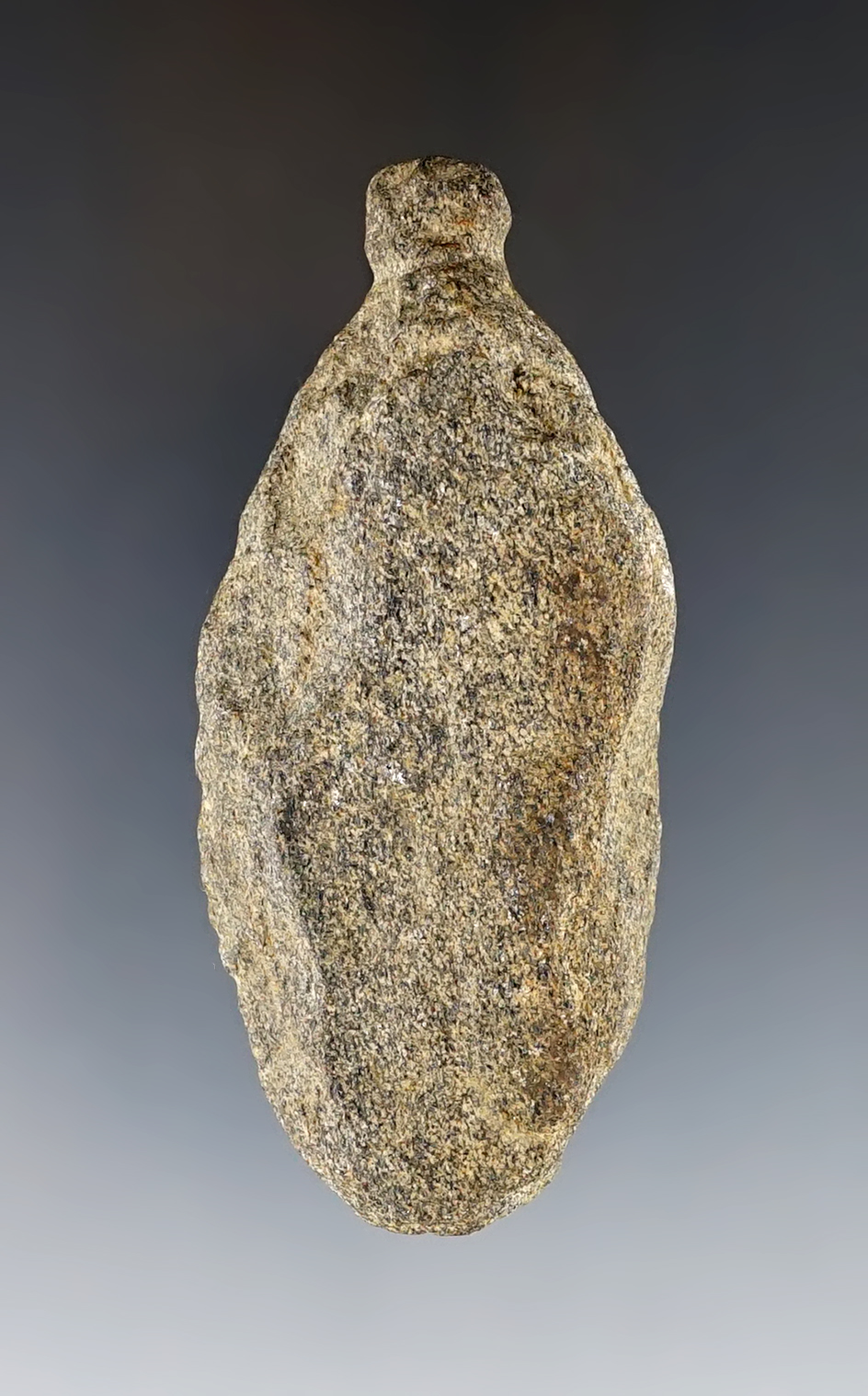 3 1/4" Grooved Plummet made from steatite found in Maine.